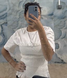 Chic White Smocked Top