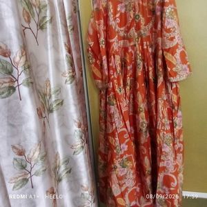 🎉Offer🎉Elegant Orange Floral gown
