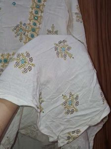 White Kurta with Embellishments🫶💕