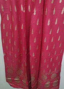 Red Palazzo pant leaf paisley floral Gold print