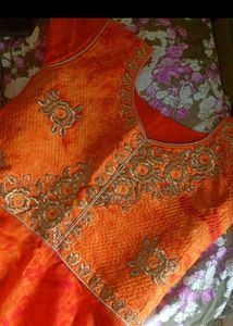 Elegant Embroidered Orange Kurta