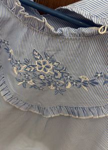 Embroidered Sleeveless Blue Top