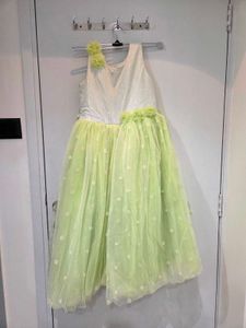Sparkly White & Lime Green Party Dress