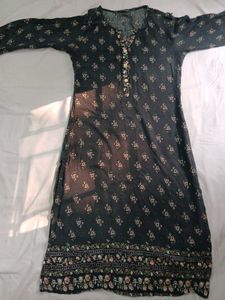 Floral Black Kurti