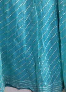 Teal &amp; Silver Striped Skirt