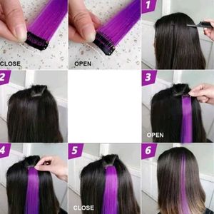 Clip-in 10 colors Hair Streaks all
