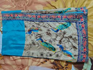 Peacock Print Saree