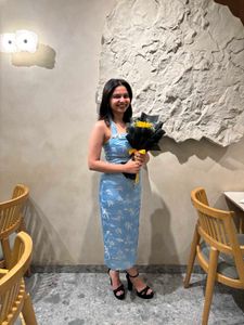 Beautiful Blue Floral Print Dress