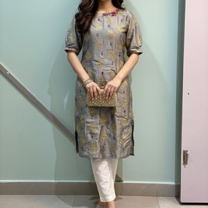 Elegant Grey handwork Kurta