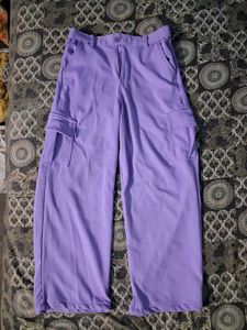 Lavender Crop Top &amp; Cargo Pants Set