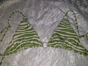 Stylish Green Zebra Print Bikini Top