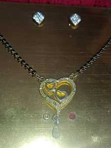 Combo Of Mangalsutra With Earring Set