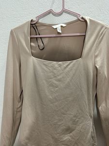 Chic Square Neck Long Sleeve Top