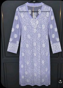 Elegant pastel blue Chikankari Kurta
