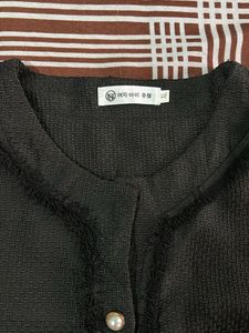 Korean Style Black Top with Half sleeves