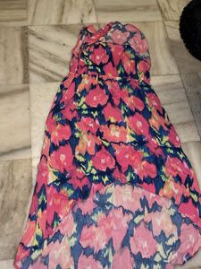 Vibrant Floral High-Low Dress