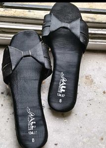Black Bow Slide Sandals