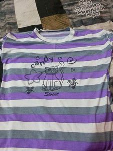 Cute Cat Striped T-Shirt