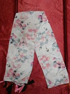 Floral Print Scarf with Tassels