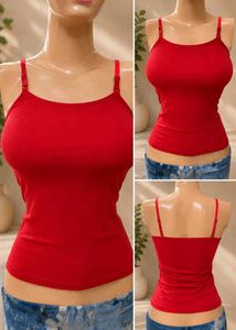 Red Spaghetti Strap Camisole Tank Top