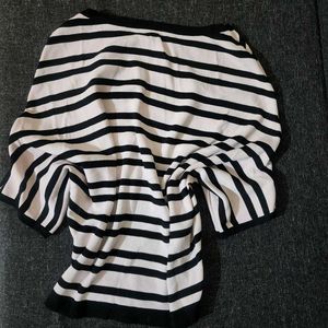 Striped Batwing Sleeve Light Pink Top