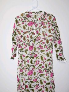 Floral Print Cotton Kurta