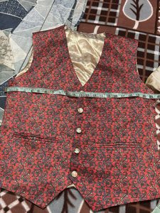 Red Patterned Men's Vest