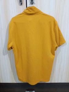 Mustard Yellow Mock Neck T-shirt for Men