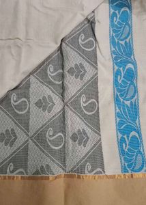 Elegant Grey &amp; White Saree
