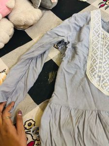 Grey embroidered kurti