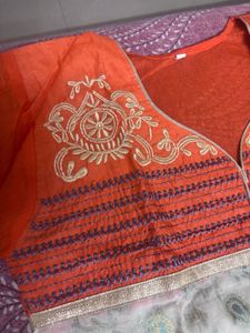 Orange &amp; White Paisley Kurta