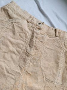 Tan Corduroy Mini Skirt