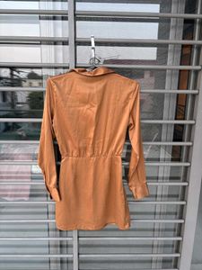 Chic Brown Shirt Dress