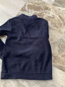 Navy Blue Mock Neck Sweatshirt