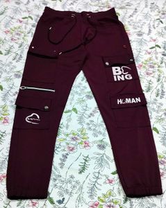 BURGUNDY CARGO PANTS