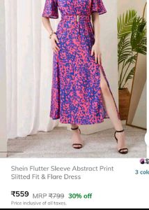 Shein Abstract Print Fit & Flare Dress