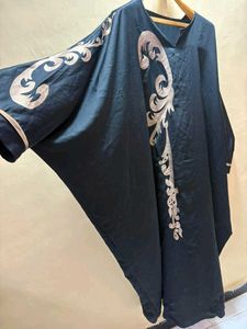 Elegant Black Abaya with Gold Embellishments