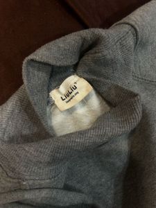Grey Graphic Print Mock Neck Sweatshirt