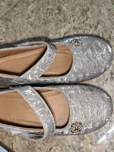 Girls Silver Ballerina Shoes
