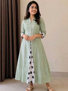Stylish Grey &amp; White Polka Dot Kurta