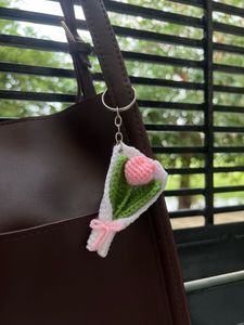 Crocheted Flower Bouquet Keychain Set