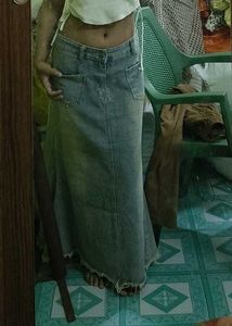 Denim Maxi Skirt