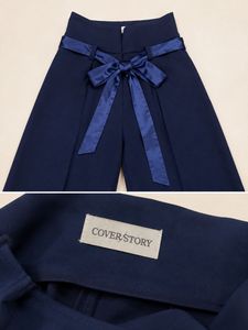 Elegant Navy Blue Palazzo Pants
