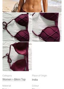 Stylish Burgundy Bikini Top