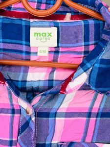Pink Plaid Long Sleeve Top