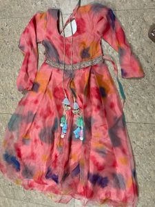 Vibrant Tie-Dye Anarkali gown