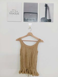 Cozy Knit Tank Top with Drawstring Waist