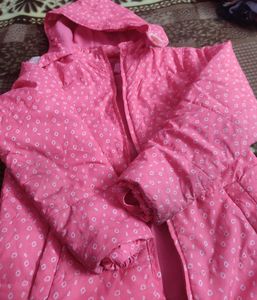 Pink Polka Dot Puffer Jacket