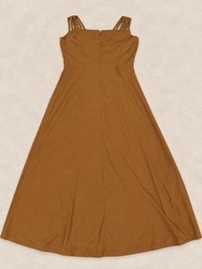 🤎Caramel Brown Strappy Maxi Dress