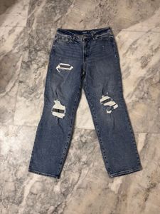 Old Navy Distressed Straight Leg Jeans